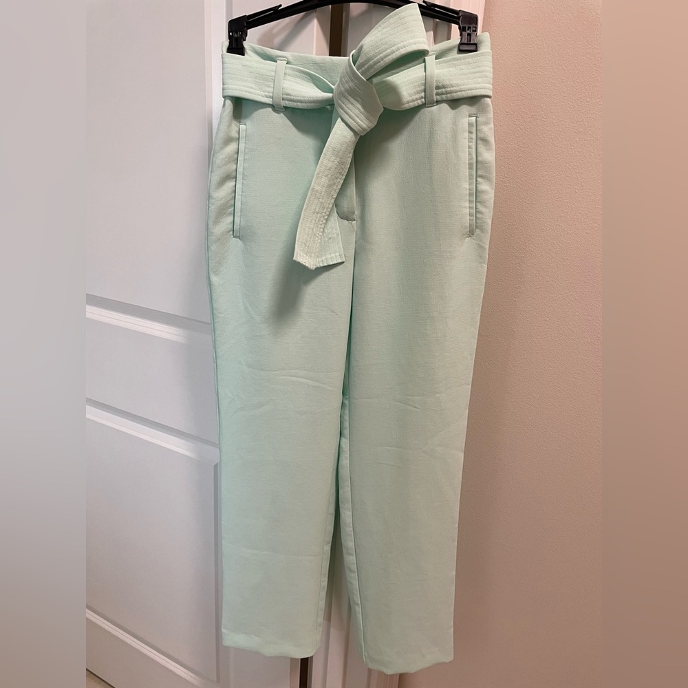 Aritzia Wilfred Sea foam Green Tie Front Waist Stretch Pant Size 0